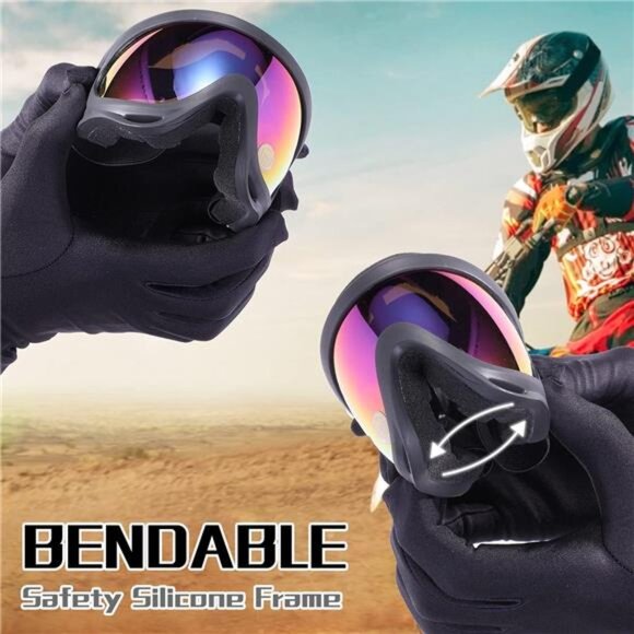 Motorcycle Goggles 2 Pack-ATV Dustproof Dirt Bike Goggles for Ski Racing - Picture 4 of 7